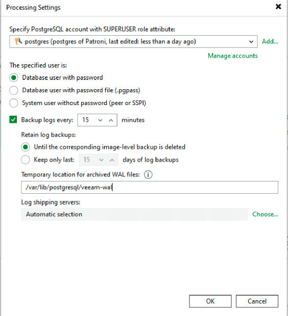 Настройка PostgreSQL WAL backup